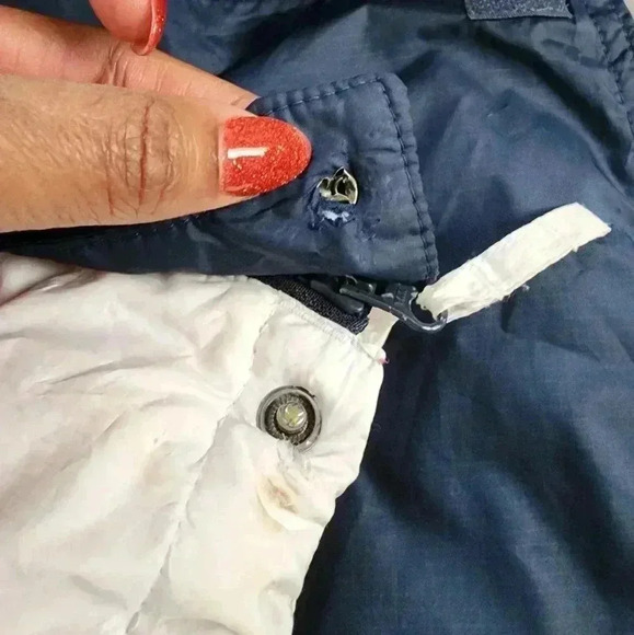 Columbia Mens Vintage Classic Navy Pullover Puffer Winter Hooded Jacket, sz SM - Picture 9 of 17